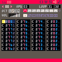 A PICO-8 custom SFX instrument using the phaser and triangle wave instruments.